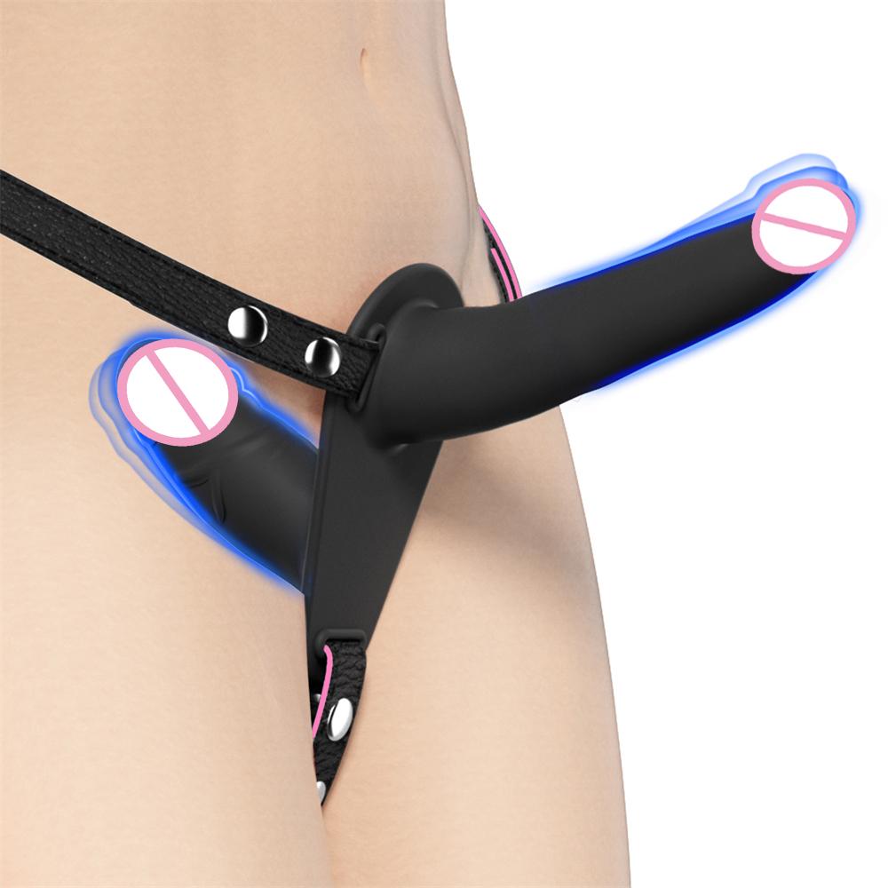 Wearable Strap On Dildo Vibrator Remote Double-heads Vibrating Penis For Women Lesbian Female Masturbator Adults Erotic Sex Toys