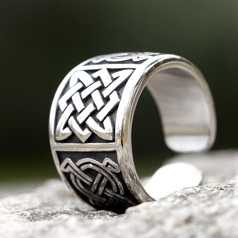 2023 New 316L Stainless Steel Viking Odin Trinity Celtic Knot Ring For Men Amulet Jewelry for Gift Free Shipping