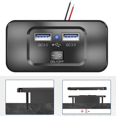 36W Output Fast Charger Socket QC 3.0 Car Charger Dual USB Car Charger