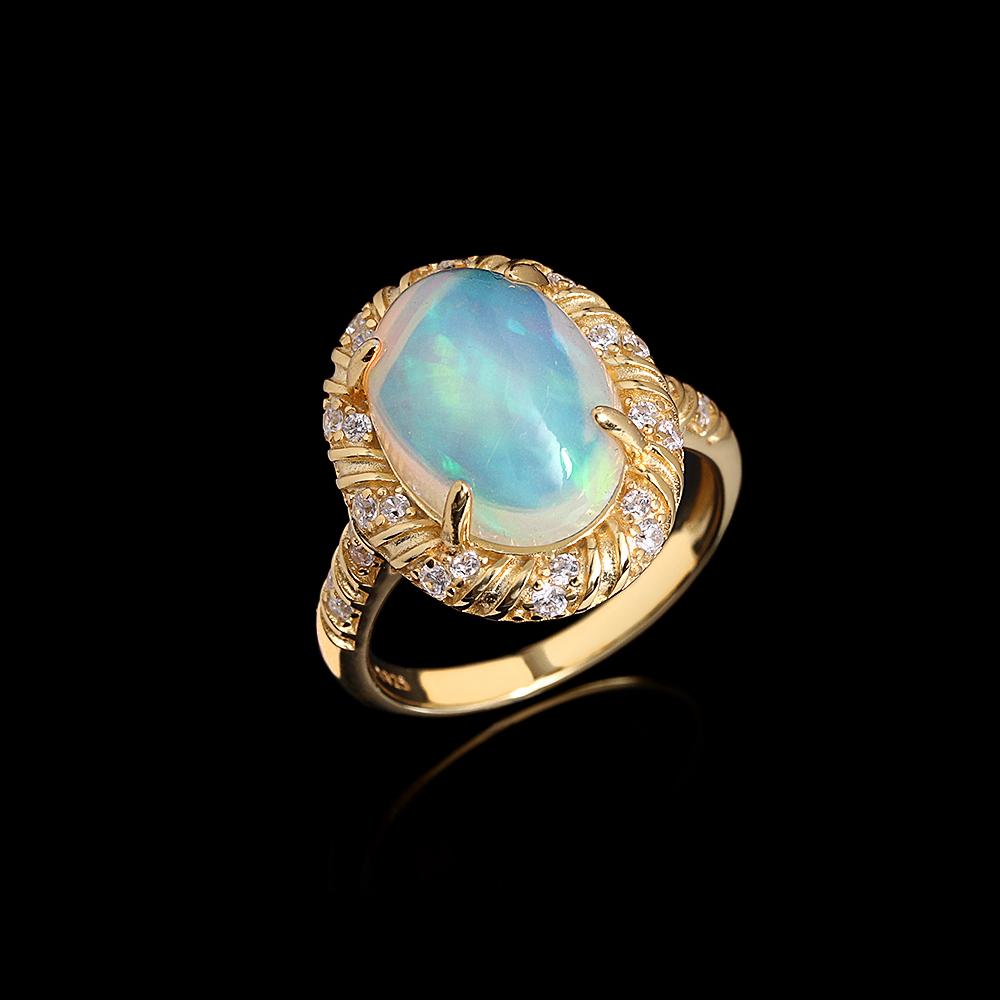 

Vintage 925 Sterling silver women s ring fine jewelry for Proposal Wedding gifts, Natural oval 10*14mm Opal stimulate creativity US RING SIZE:10# білий