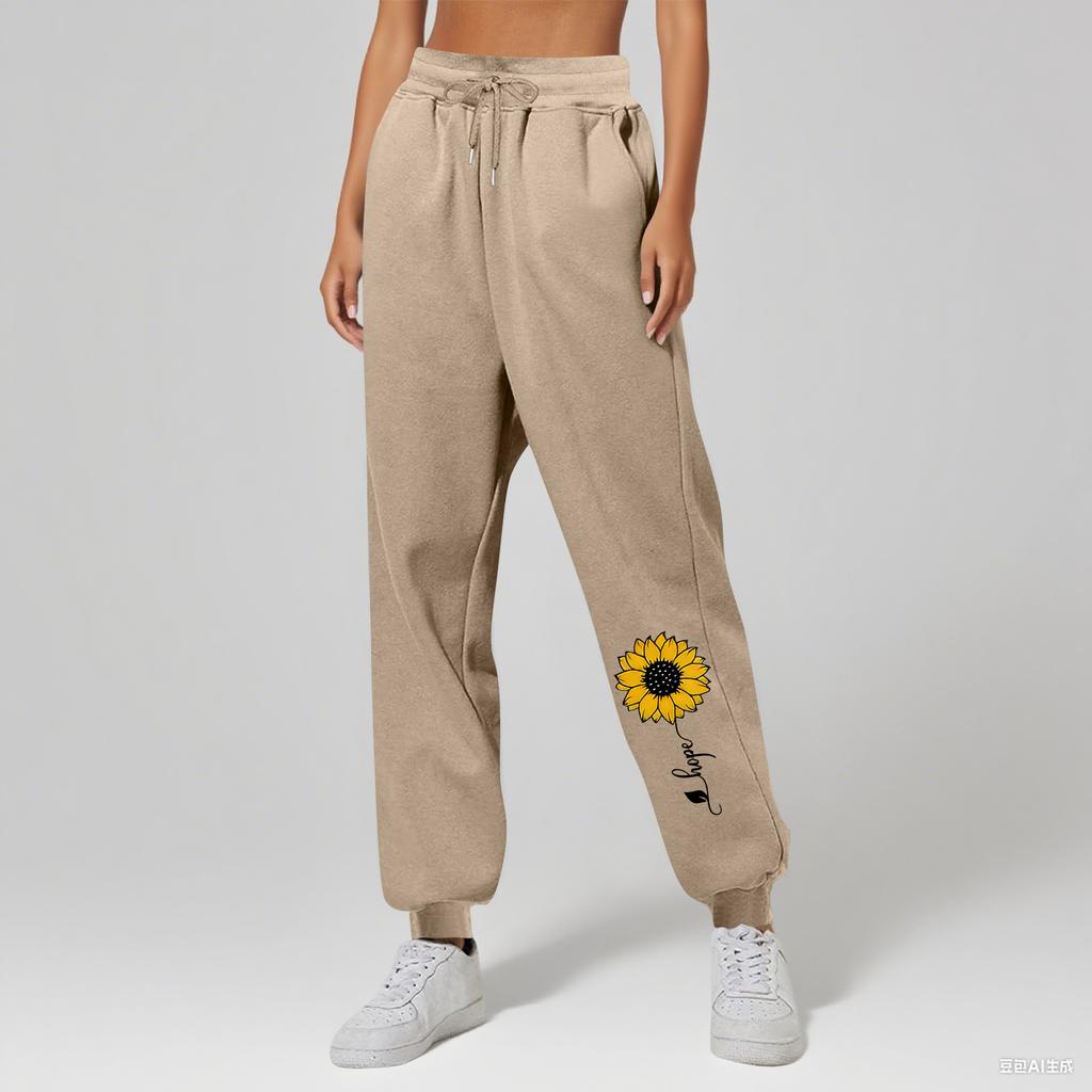 Ladies' Printed Unisex Casual Pocket Drawstring  Pants