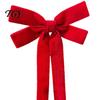 Wedding Room Ribbon Bows Velvet Bow Xmas Pendant, Christmas Tree Flannel Ornament, Elegant Holiday Home Accents Decorative Retro Style Hanging Pendant