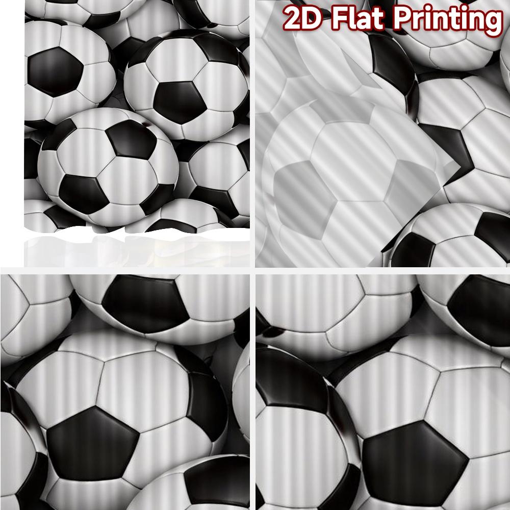 2D FLAT PRINTING 2pcs Curtains (Without Rod) Many Soccer Balls Popular Light Filtering Curtains Semi-Sheer Curtains Easter