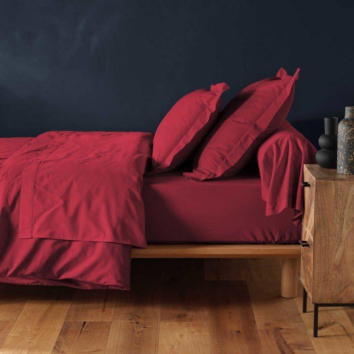 Drap housse - EDEN - Line Marsala - 90x190 cm - Bonnet 30 cm - 57 fils/cm²