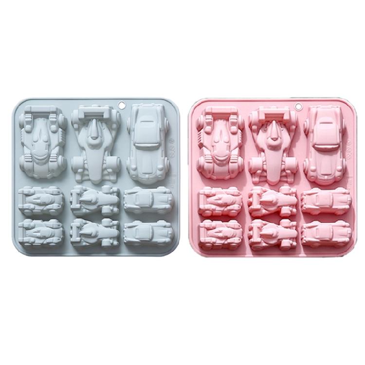 Macchina del Ghiaccio per Automobili da Corsa 9 Cavità Stampo per Ghiaccio a Forma di Auto da Corsa Stampini in Silicone per Congelare Bevande Cioccolato Dolci Cottura