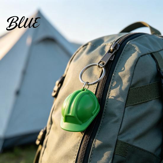 Mini Helmet Keychain 5Pcs Security Keychain Simulated Construction Key Ring Holder Decorative Pendant for Backpacks Handbags Plastic Chain