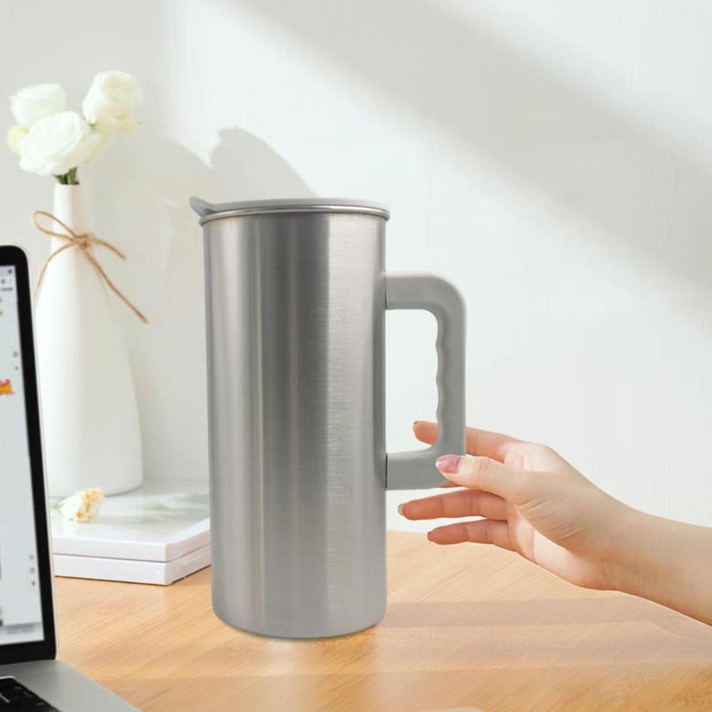 Stainless Steel Jug with Lid And Handle, Versatile, Easy-to-clean Portable Kettle, Beverage Container for Hotel And Home