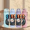 1PC Baseball And Bat Badge 750ml Color Plastic Sports Water Bottle Leakproof Flip Straw Lid Suitable for Sports Office Home Use