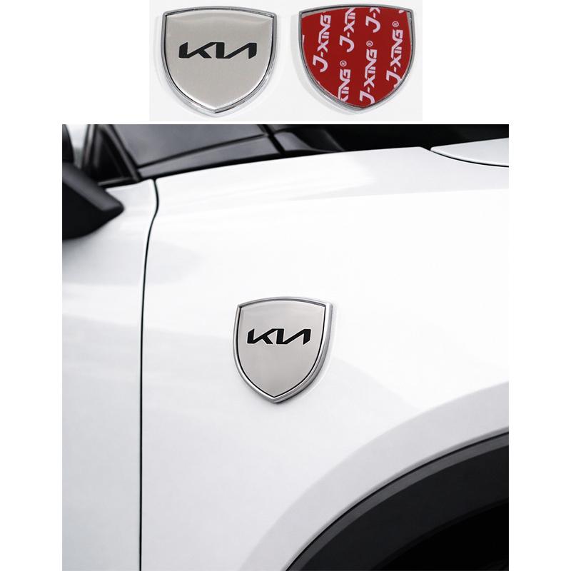 ARQ4  1pcs 3D New 38mm Metal Car Fender Side Logo Car Door Emblem Rear Emblem Car Window Sticker Styling Accessories For Kia