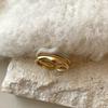 Copper Contemporary Vintage Ring For Women With Luxurious Gold Finish And Dazzling Geometric Diamond Detailing