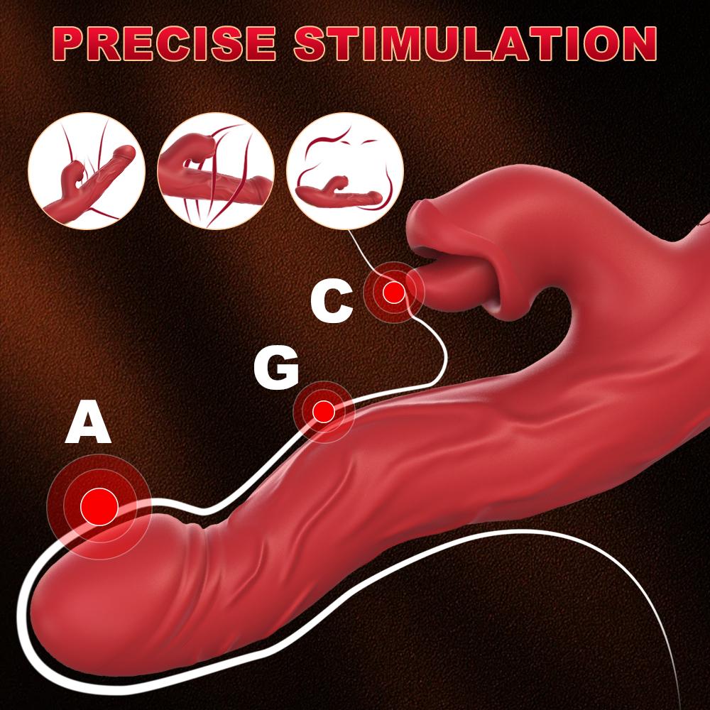 Powerful 2in1 Thrusting Sucking Vibrator Female Sucker Clitoris Stimulator G Spot Dildo Massager Adult Goods Sex Toys for Women