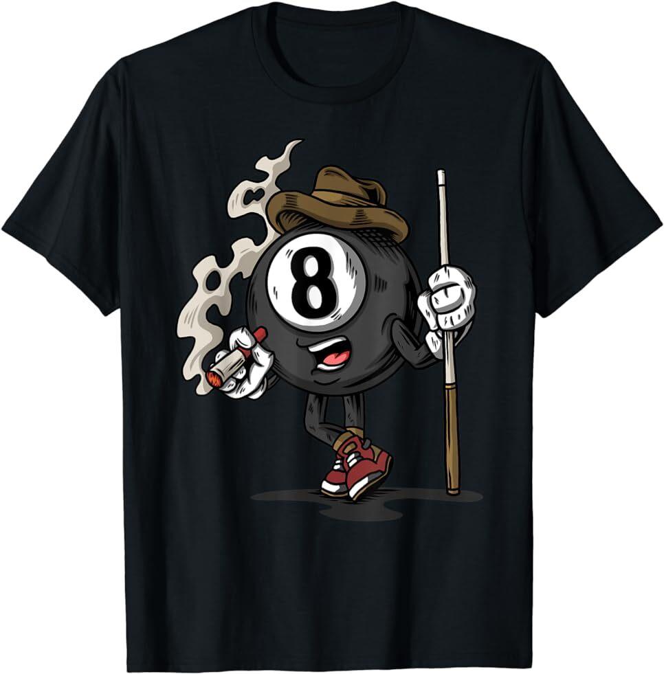 Funny 8 Ball Billiard Pool Player Eight Ball Billiards TShirt S5XL Unisex T-Shirt XL