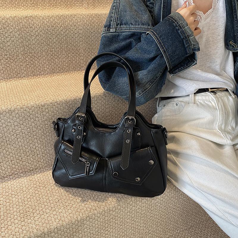 Ielgy Niche Design Fashionable All-Match Retro Handbag High-End Messenger Commuter Bag