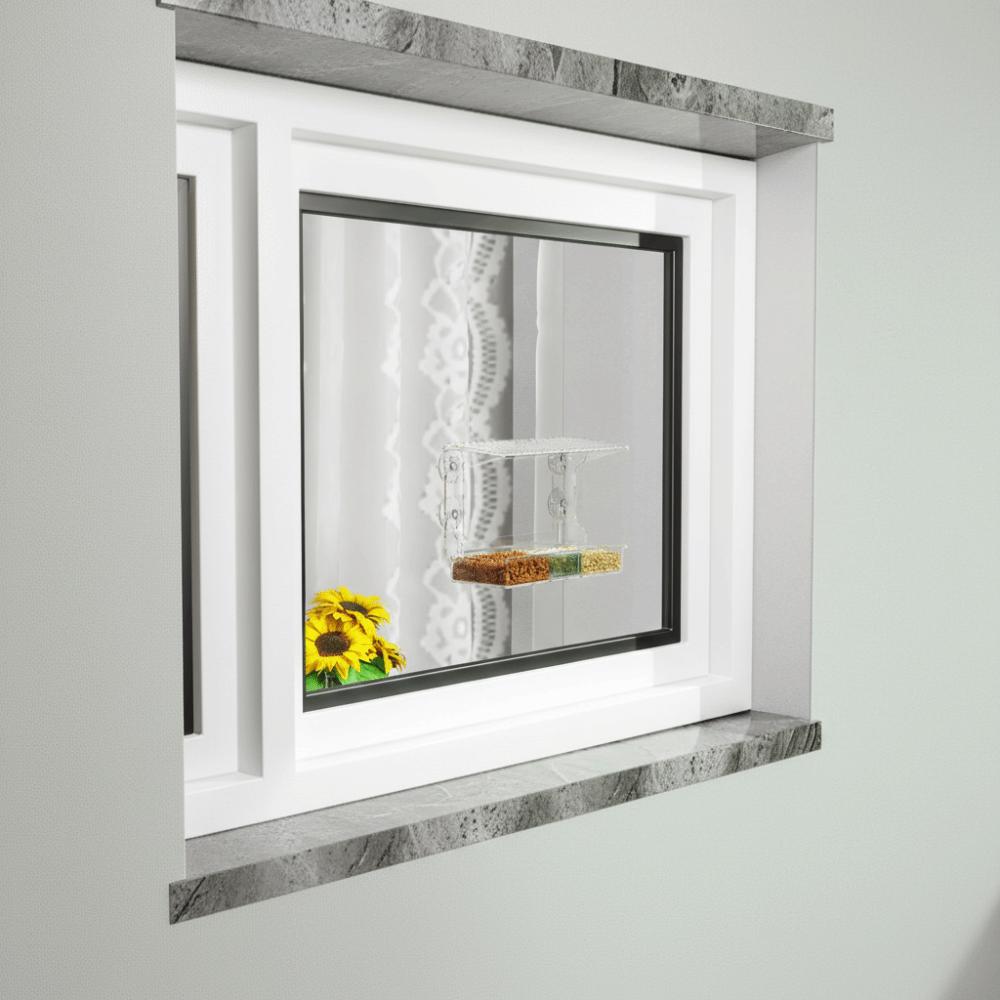 See Through Wild Birdfeeder Weather Resistant Window Bird Feeder Outdoor Birdhouse Box Balcony