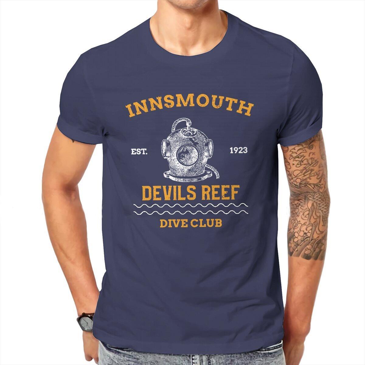 

Innsmouth Devil Reef Dive Club T-Shirt Dive Scuba Diving Fabric Original T Shirt Men Fashion Oversized Tshirt Tees Streetwear S