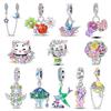 Copper Bouquet Of Flowers Cat Swallow Snail Butterfly Pendant Charms Beads Fit Bracelet Diy Birthday Jewelry Gift