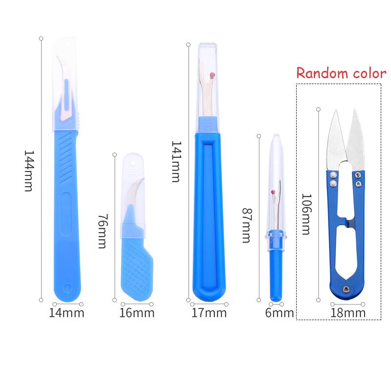 

Zxiixz 5Pcs Blue Sewing Ripper Kit with Thread Ripper Seam Ripper and Scissors for Removing Stitches