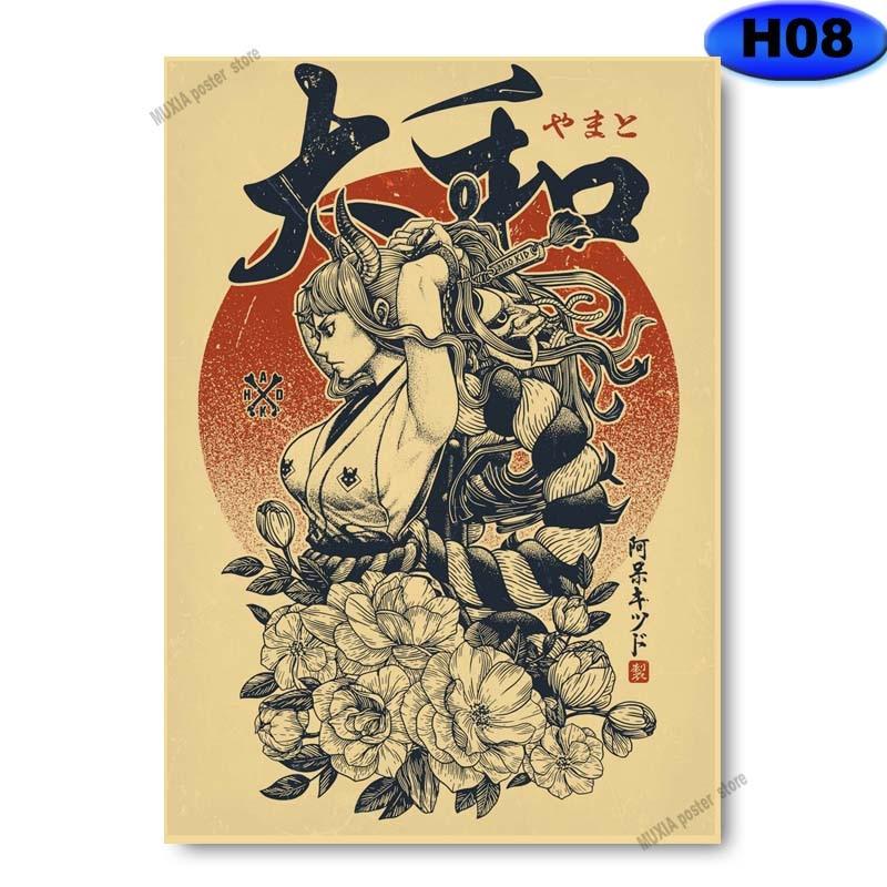 Vintage klasické anime plakáty postav Kraft Paper Slayer/Haikyuu Plakát Anime Dekor Pokoj Bar Kavárna Nástěnná malba