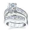 Huitan Round/Princess Cubic Zirconia 2Pcs Set Rings Women Luxury Engagement Wedding Silver Color Accessories New Fashion Jewelry