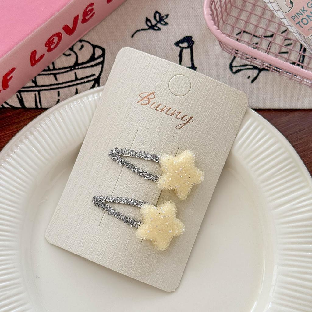 Korean style shiny five-pointed star hairpin hair ring simple and high-end sense of girls flashing diamond hairpin double ponytail head rope