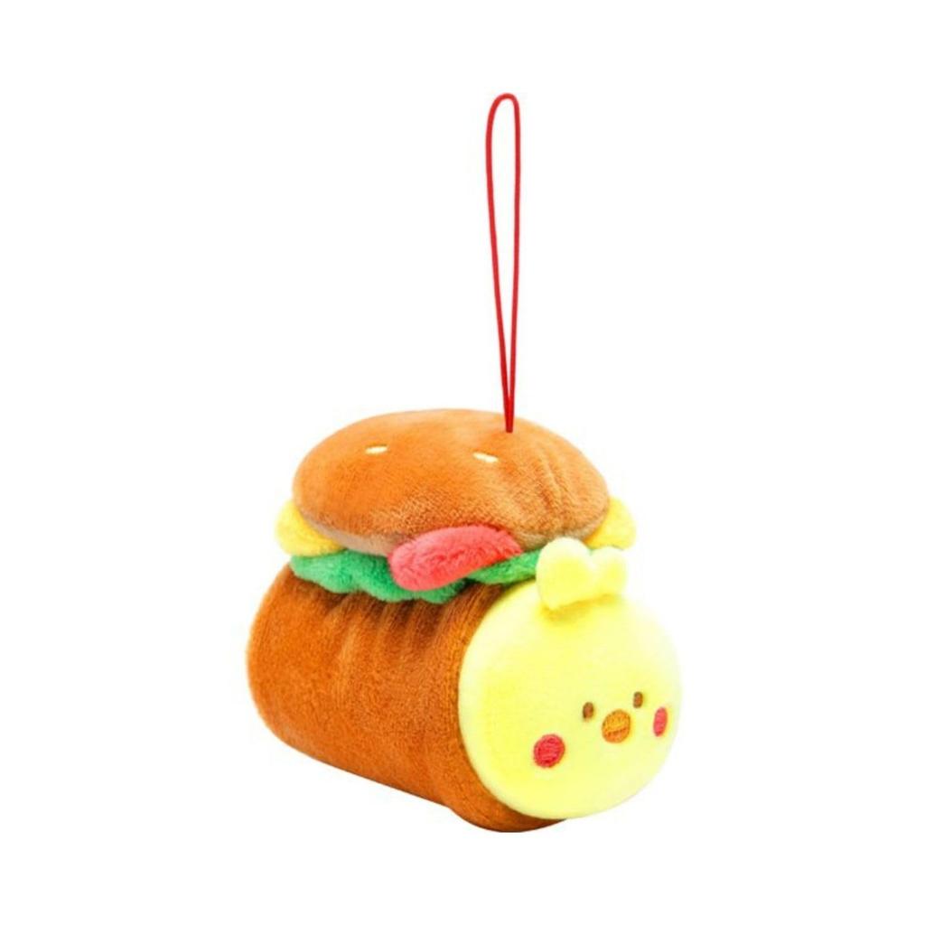 IRIS RAIN ANIROLLZ Plush Strap Basic Series Burger Chicky 7x6x9cm ANI-CK-PK