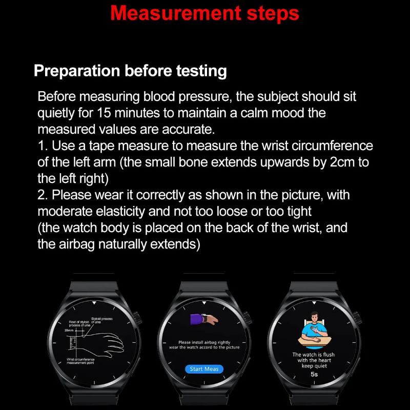 2025 NEW GT5 Smart Watch Air Pump Sphygmomanometer Heart Rate Thermometer Airbag Wristband Call Reminder Health Watch