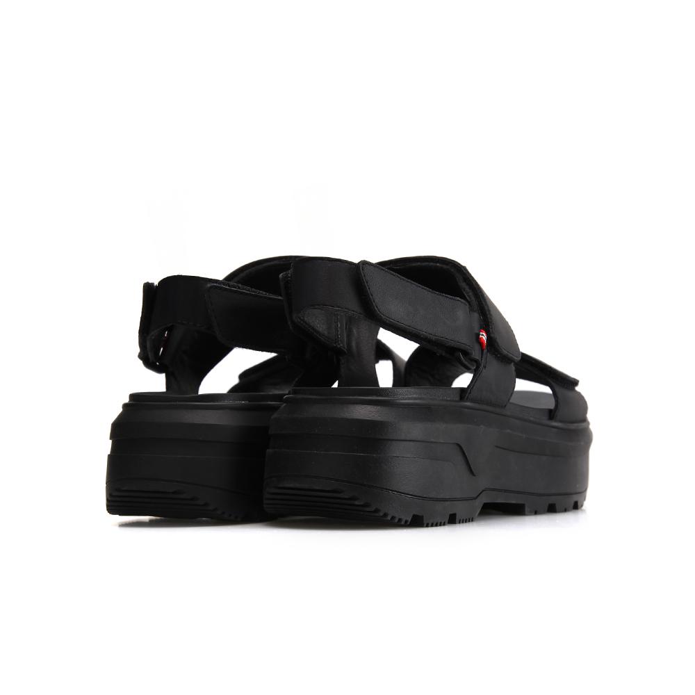 Hunter [Women] City Rebel Leather Heel Strap Sandals - Black Ufd3110Leablk