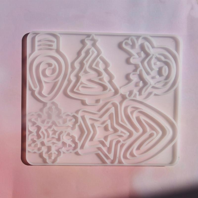 Christmas Themed Reusable Silicone Bookmark Mold For Handmade Resin Jewelry Accessories And Gifts