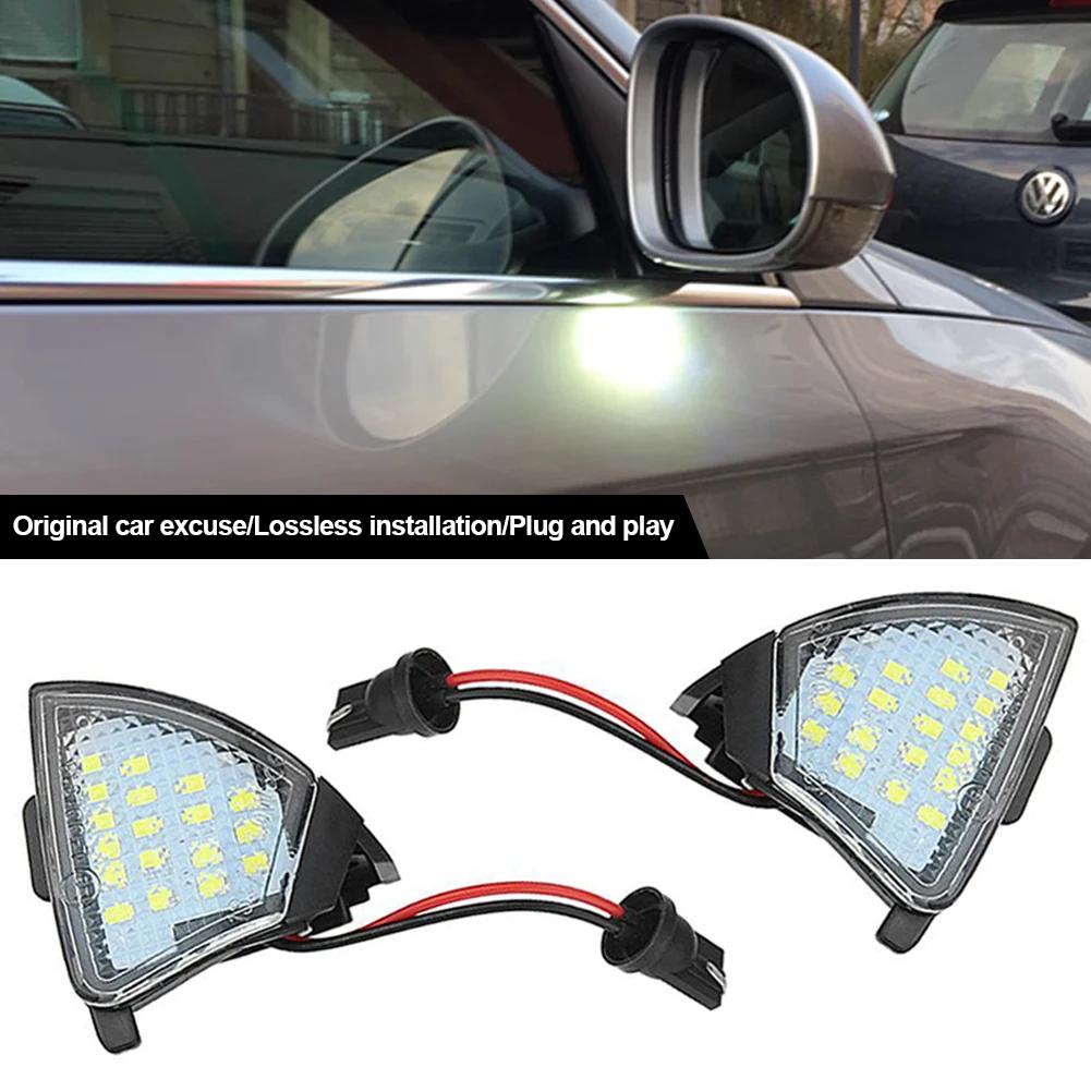 2PCS For VW GOLF 5 GTI V MK5 Jetta Passat B5.5 B6 Sharan Superb EOS LED Car Side Rearview Mirror Floor Lamp Puddle Welcome Light