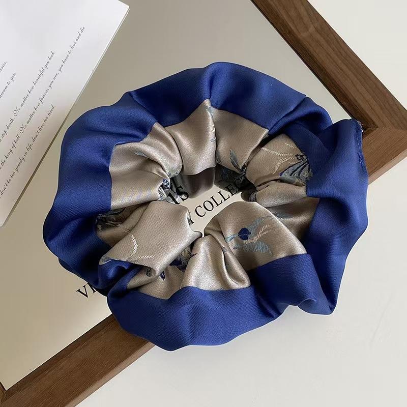 

Новые резинки для волос в китайском стиле с синими бабочками и вставками из ткани, с нишевым дизайном, тканевая повязка на голову для хвостика