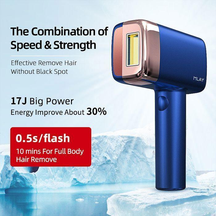 Pulsed Light Epilator with Freezing Function 500,000 Flashes IPL Laser Hair Removal Hair Removal Care for Underarms Body