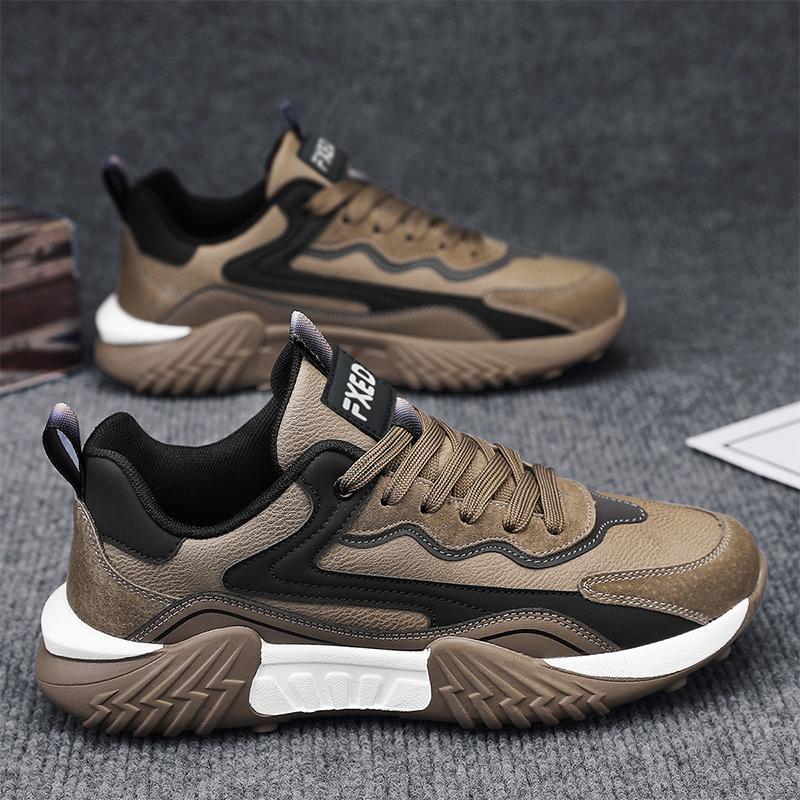 2025 winter youth leather men's shoes, new men's casual shoes, trendy fashion sports shoes