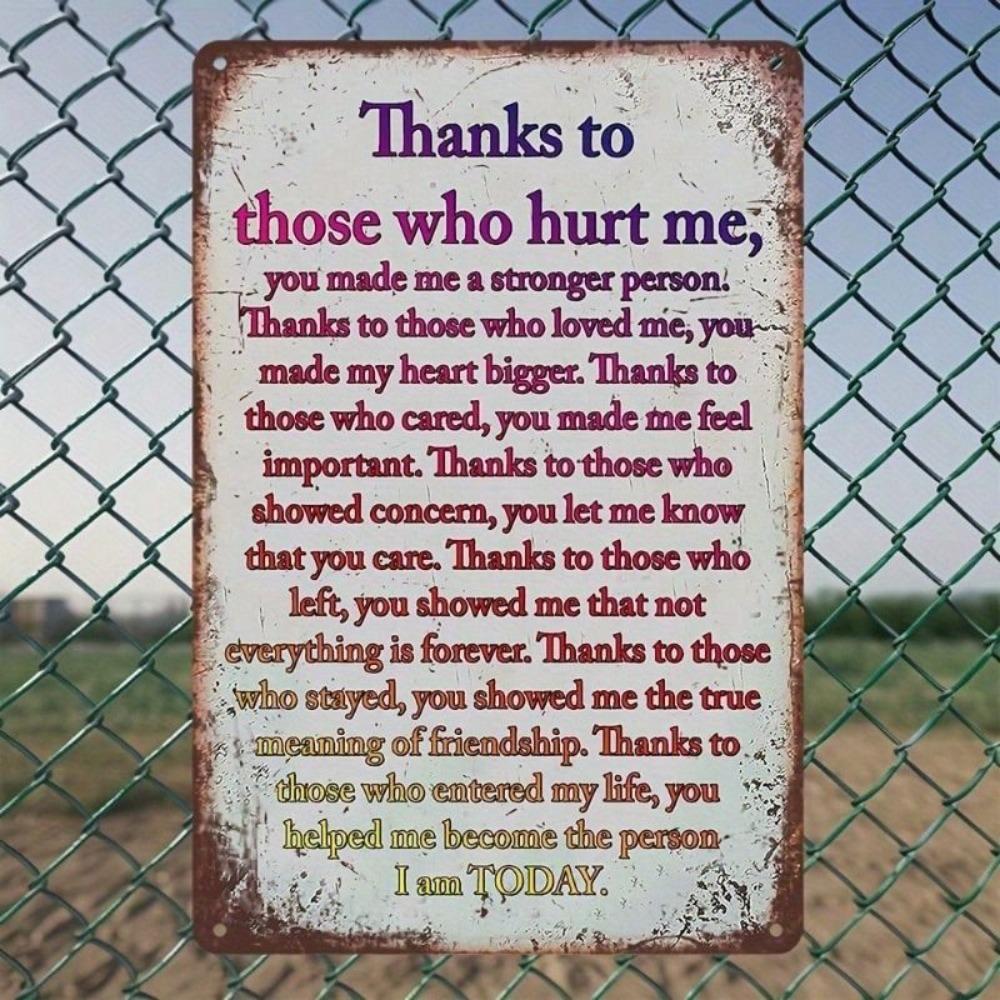 Metal Poster Wall Art Thank You Sign 20x30 Cm Home Decor