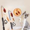 Retractable Cat Toy Fish Type Telescopic Feathers Funny Cat Stick Pet Toy Cat Rods Simulation Fishing Rod