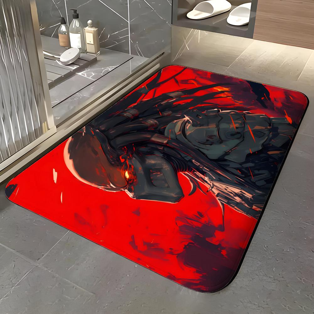 Monster Y-Yautja Floor Mat Soft Flannel Entrance Door Mat Non Slip Absorbent Bathroom Bedroom Floor Rug