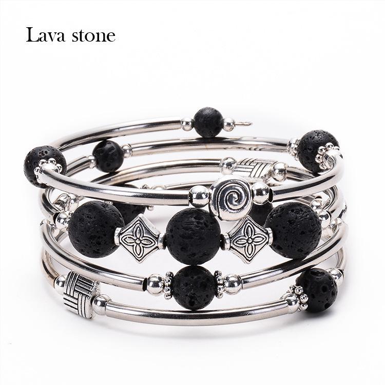 Bohemian Style Natural Turquoise Wrap Bracelet for Women - Multilayer Design