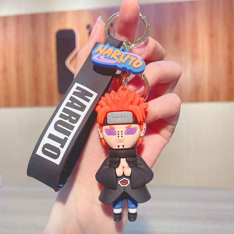11cm Cartoon Anime Naruto Actionfiguren Schlüsselanhänger Sasuke Kakashi Schlüsselanhänger Cartoon Tasche Anhänger Puppe Schlüsselanhänger Junge Geschenk