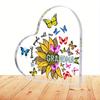  1pc National Grandparents Day Acrylic Desktop Decorative Plaque & Statues, Birthday Gifts for Grandma, Unique Butterflies Sunflower Design 