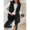 Autumn and Winter Lapel Open Button Plush Vest, Loose Temperament, Commuting Imitation Lamb Wool for Women