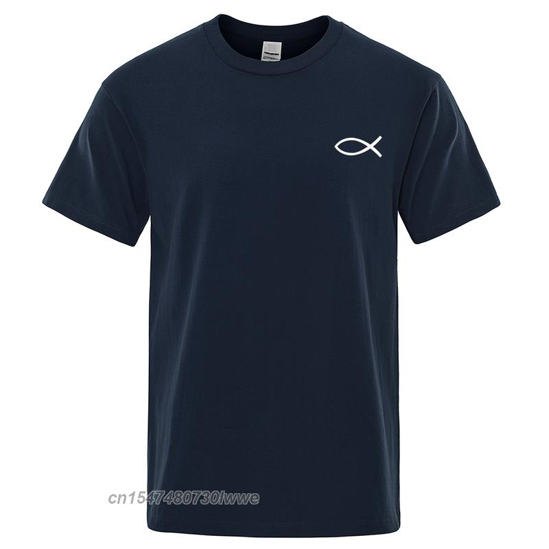New T Shirt Unisexs Brand Tees Boys Male TShirt Tops Christian Jesus Fish High Quality Brand Unisex Tshirt