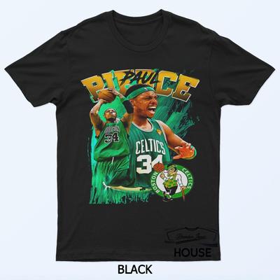 Boston Hoops Number 34 Sports Streetwear T-Shirt