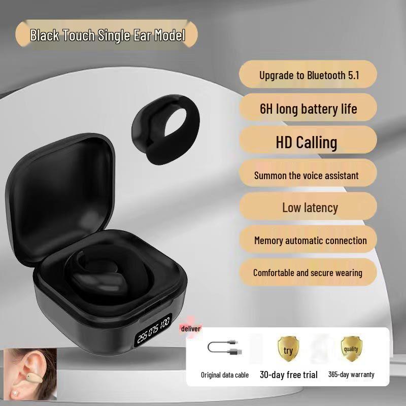 Wireless Bone Conduction Sport Headphones, Clip-On In-Ear/Non-In-Ear, Long Battery Life, Universal