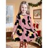 Girls' 3D Pink Flower Dress Long Sleeve Summer Spring Vacation Daily Holiday Princess Beautiful Sweet Kids 4-12 Years Casual Dress A Line Dress