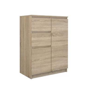 Modern Chest Of Drawers Cabinet 70Cm 2D2S Sonoma 2 Drawers 2 Doors For Home Office