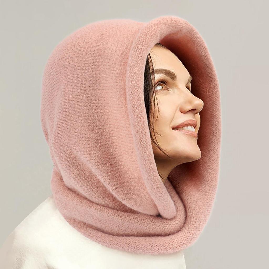 Women's Winter Scarf & Hat Combo: Imitation Cashmere Knit Pullover Hat Wrap