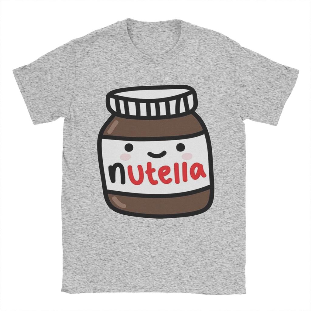 Nutella Koszulka Czekoladowa Unisex Czysta Bawełna Koszulki Vintage Okrągły Dekolt Krótki Rękaw Góra Pomysł na Prezent