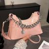 Niche Oil Wax Leather Personalized Chain Underarm Bag Versatile Simple High Sense Casual Messenger Bag Women