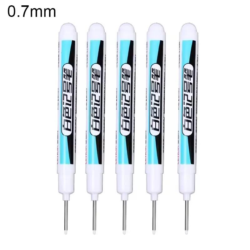 5/1Pcs Oily White Marker Pen Graffiti Pens Waterproof Permanent Gel Pencil Tire Notebook Glass Painting Pen 0.7mm 1mm 2.5mm