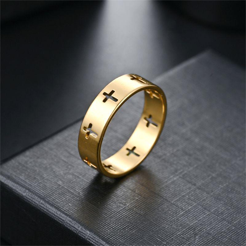 Minimalist Unisex Cross Ring: Trendy European & American Couple's Jewelry