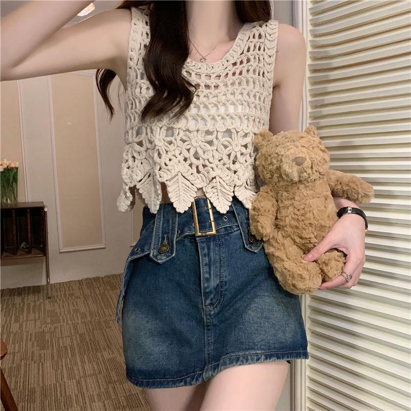 Classic Versatile Youthful Vintage Super Short Skirt High Waist Bustier Skirt Package Hip Skirt Pants Skirt Ladies Summer Fashion Denim Short Skirt